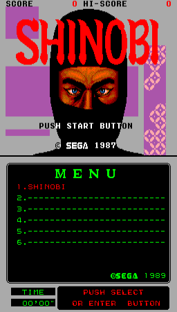 Shinobi (Mega-Tech, SMS based) Title Screen